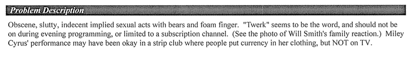Illustration for article titled Every FCC Complaint About Miley Cyrus's VMA Twerking